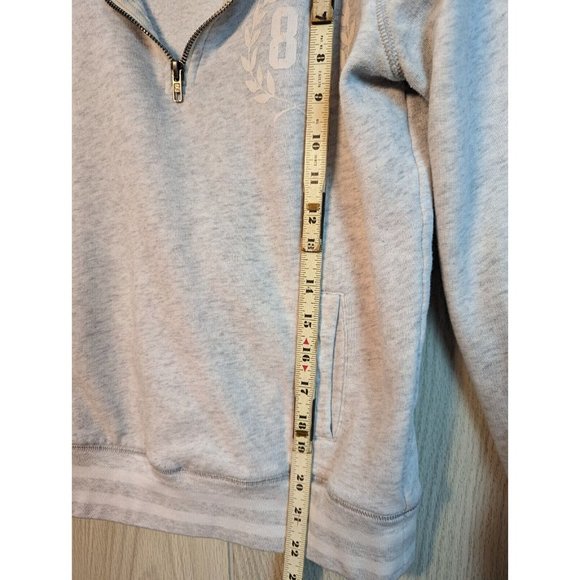 PINK Victoria Secret Women's XS Gray Quarter Zip 86 Logo Sweatshirt Top - Picture 7 of 7
